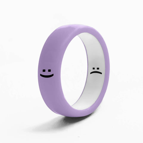 Flip Reversible Smile and Frown Ring Lavender