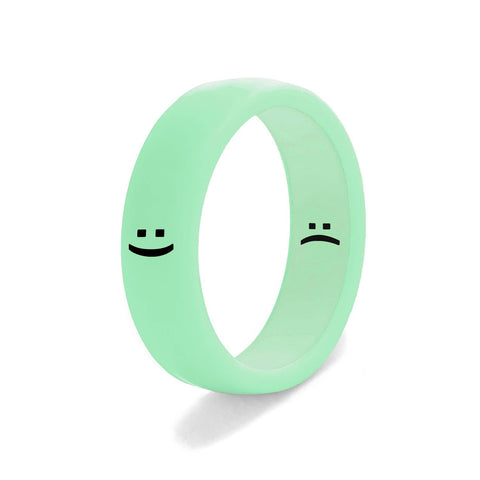 Flip Reversible Smile and Frown Ring Matcha Green