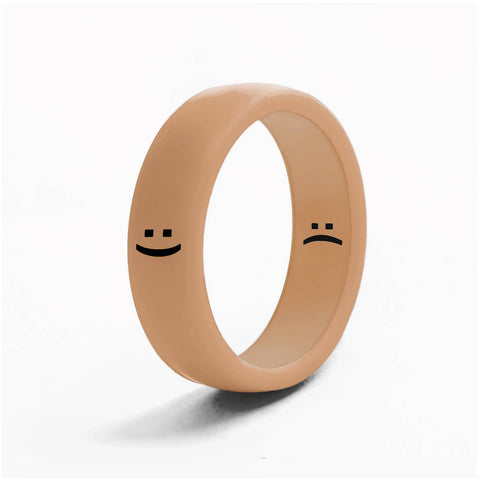 Flip Reversible Smile and Frown Ring Iced Coffee