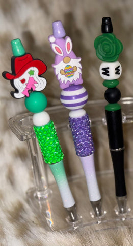 Customized beaded pens