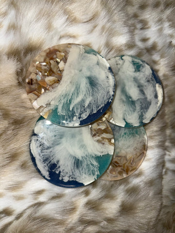 Customized Coastal swirl Coaster set