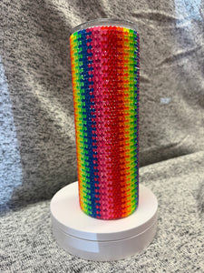 rainbow rhinestone tumbler