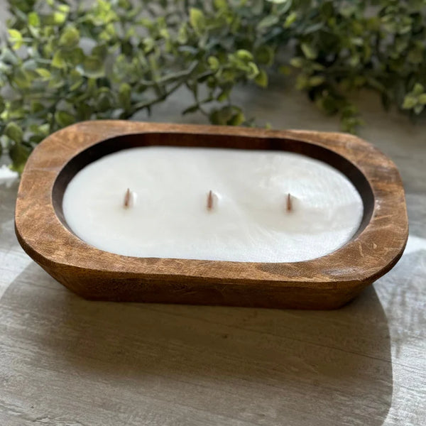 Wood Wick Dough Bowl Candle