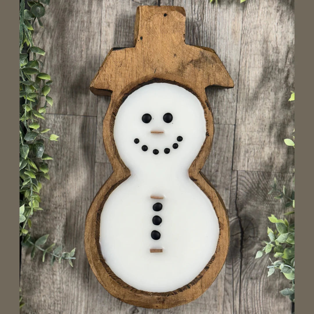 Snowman Dough Bowl Candle