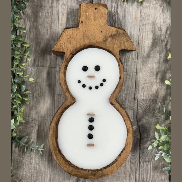 Snowman Dough Bowl Candle