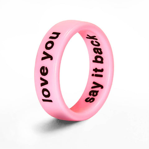 Flip Reversible love you / say it back ring