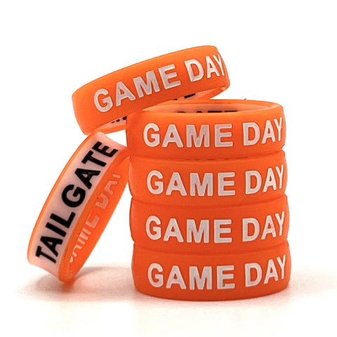 Flip Reversible game day and tailgate ring orange