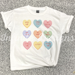 Conversation Hearts Shirt - (Kids) PCS