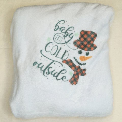 Baby it's Cold Outside Snowman Blanket PCS