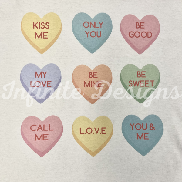 Conversation Hearts Shirt - (Kids) PCS