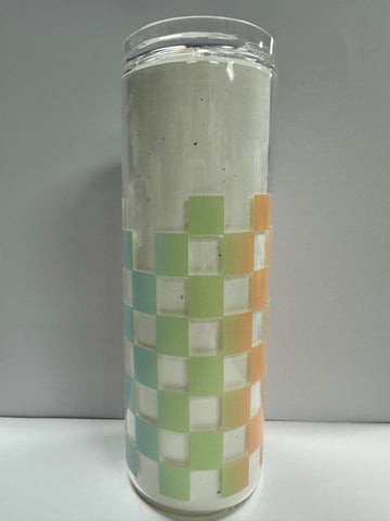 Pastel Checkered glass tumbler PCS
