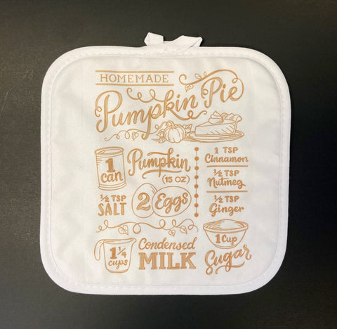 Pumpkin Pie Recipe Pot Holder PCS